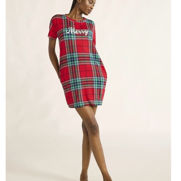 Women’s NWT Merry Plaid Red and Green Chemise 2XL-3XL with front pockets - Picture 4 of 6